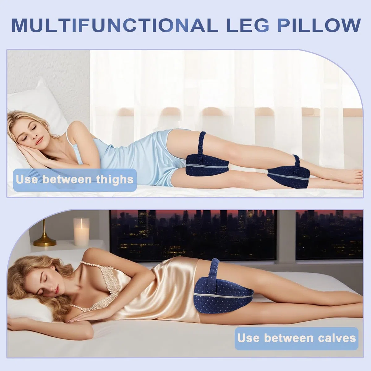 Cojin para Dormir Entre Las Piernas, Almohada para Piernas, Almohada Ortopédica De Espuma Viscoelástica Forma Corazón para Alineación De Cadera y Columna, para Ciática, Dolor De Espalda