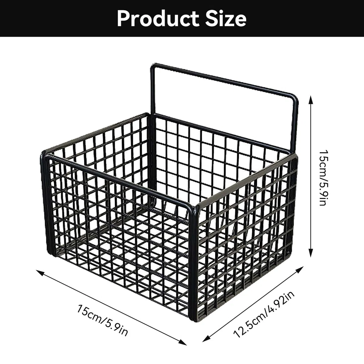 Cesta de cocina para colgar en la pared, cesta de almacenamiento de pared, caja adhesiva para guardar fruta sin necesidad de taladrar, pequeño recipiente de malla metálica para organizar la despensa