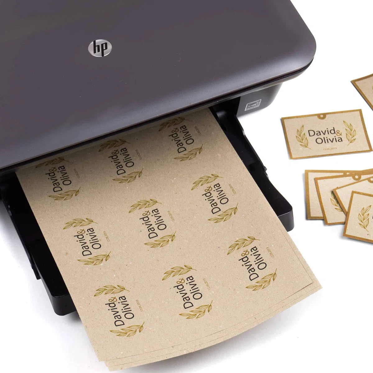 50 hojas papel grueso Cartón reciclado beig kraft claro DIN A4 220 g/m², Cartoncillo compacto para imprimir, manualidades, scrapbook, etiquetas, tarjetas de visita.