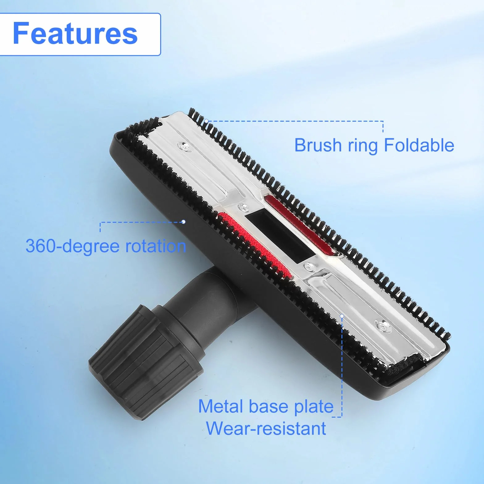Cleanwizzard - Cepillo universal para suelos duros (32 - 37 mm, conector redondo de 32/35/36/37 mm, compatible con Miele AEG, Siemens, Bosch, Kärcher Electrolux Rowenta