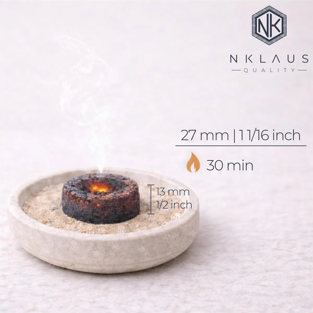 NKlaus carbón Vegetal Incienso de Encendido rápido Shisha 20 Rollos Ø 27mm 120 Piezas 1204