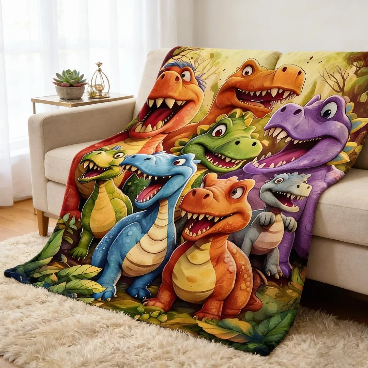 Manta de dinosaurio de 150 x 130 cm, manta supersuave para niños, niños, niñas, manta de vellón para niños, manta grande y acogedora como regalo para cama, sofá, sofá