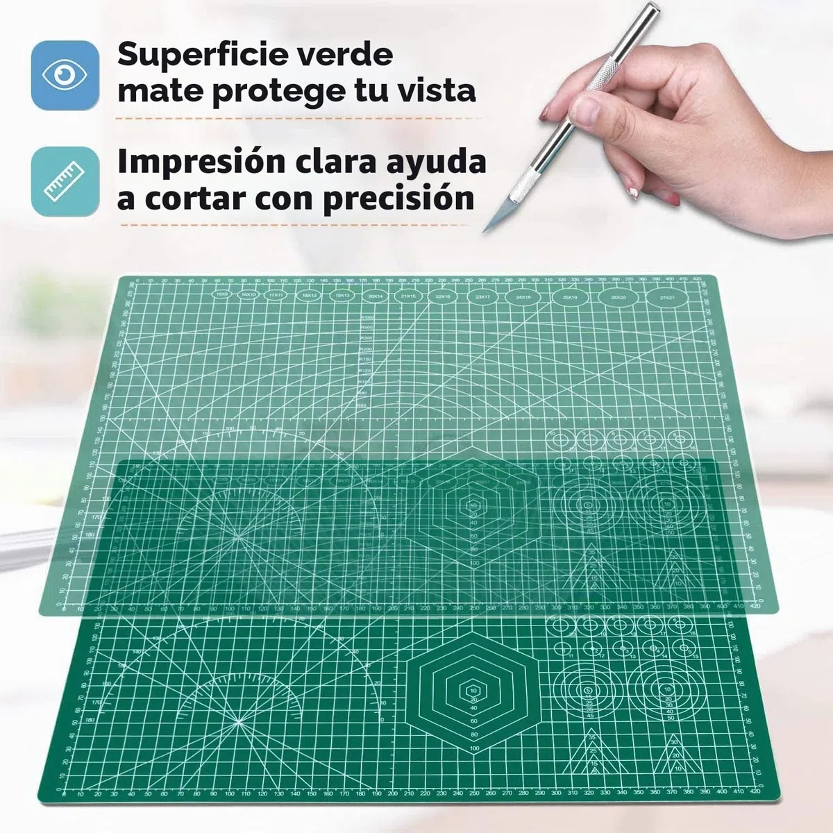Anezus - Tapete de costura autorreparable, 12 x 18 pulgadas, tapete de corte giratorio de doble cara, 5 capas, tabla de cortar para manualidades, manualidades, manualidades, manualidades,
