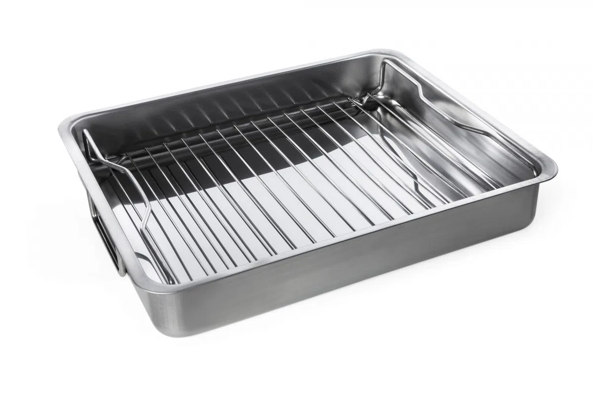 IKEA - Bandeja para asar con rejilla, acero inoxidable, 40 x 32 x 7 cm