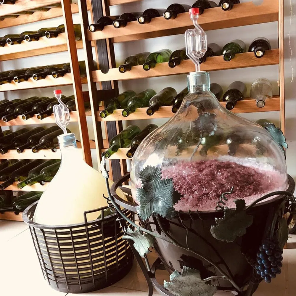 5 Piezas Tubos de Fermentación, Tapón de Goma Para Fermentación con Tapa, Esclusa de Fermentación para Elaboración de Cerveza de Chucrut Fermentación Kimchi