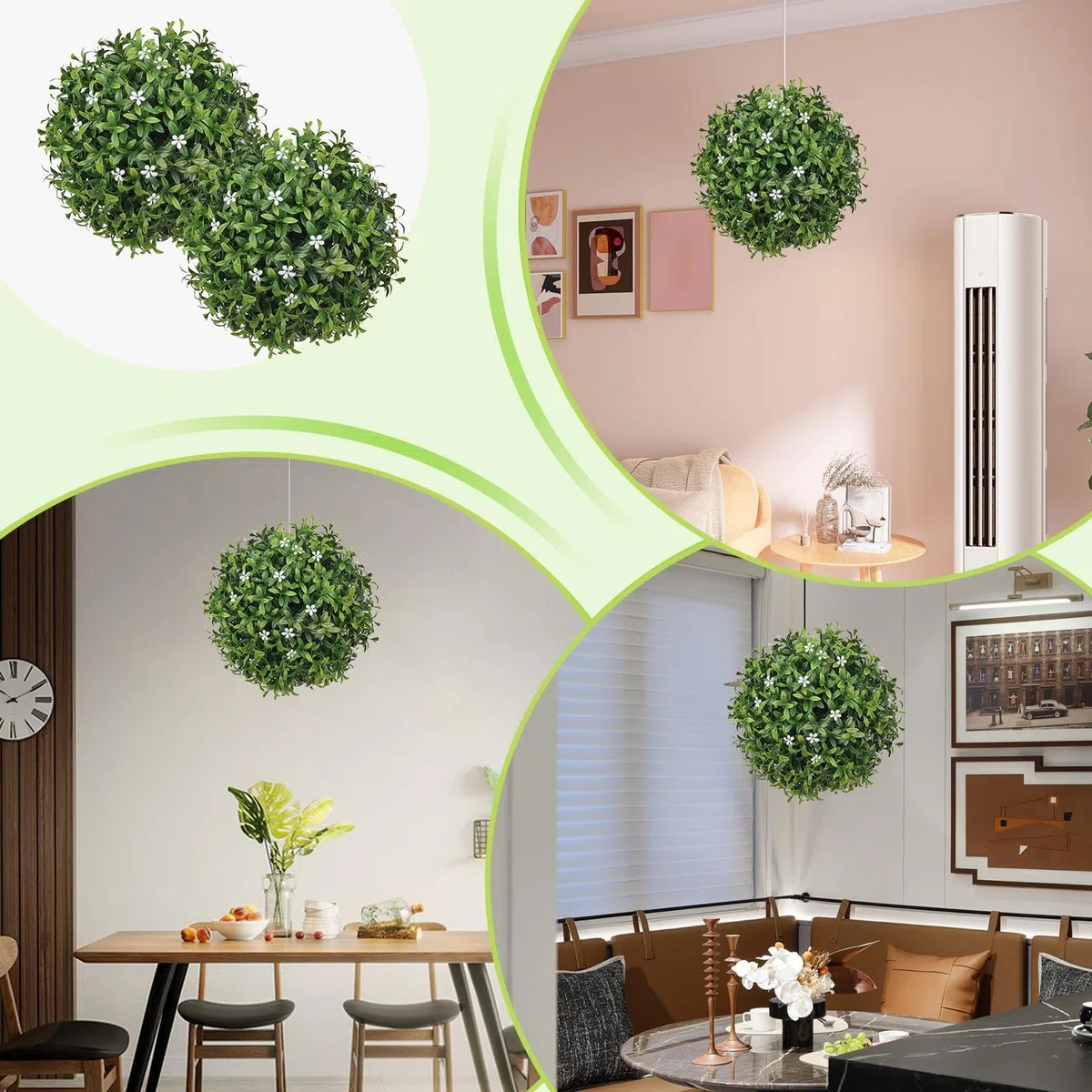 Bolas topiarias de de Flores, Bola topiaria de Hierba, decoración Resistente para el hogar, para Interiores y Exteriores, jardín, Boda, Fiesta