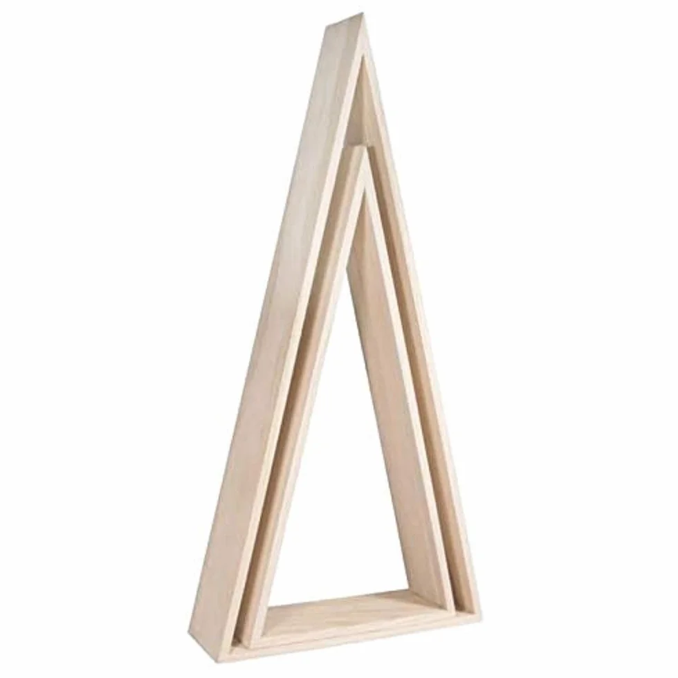 Rayher Pack de 2 estanterías Triangulares de Madera, 20x7,5x42 cm y 26x8x54 cm, 62787000