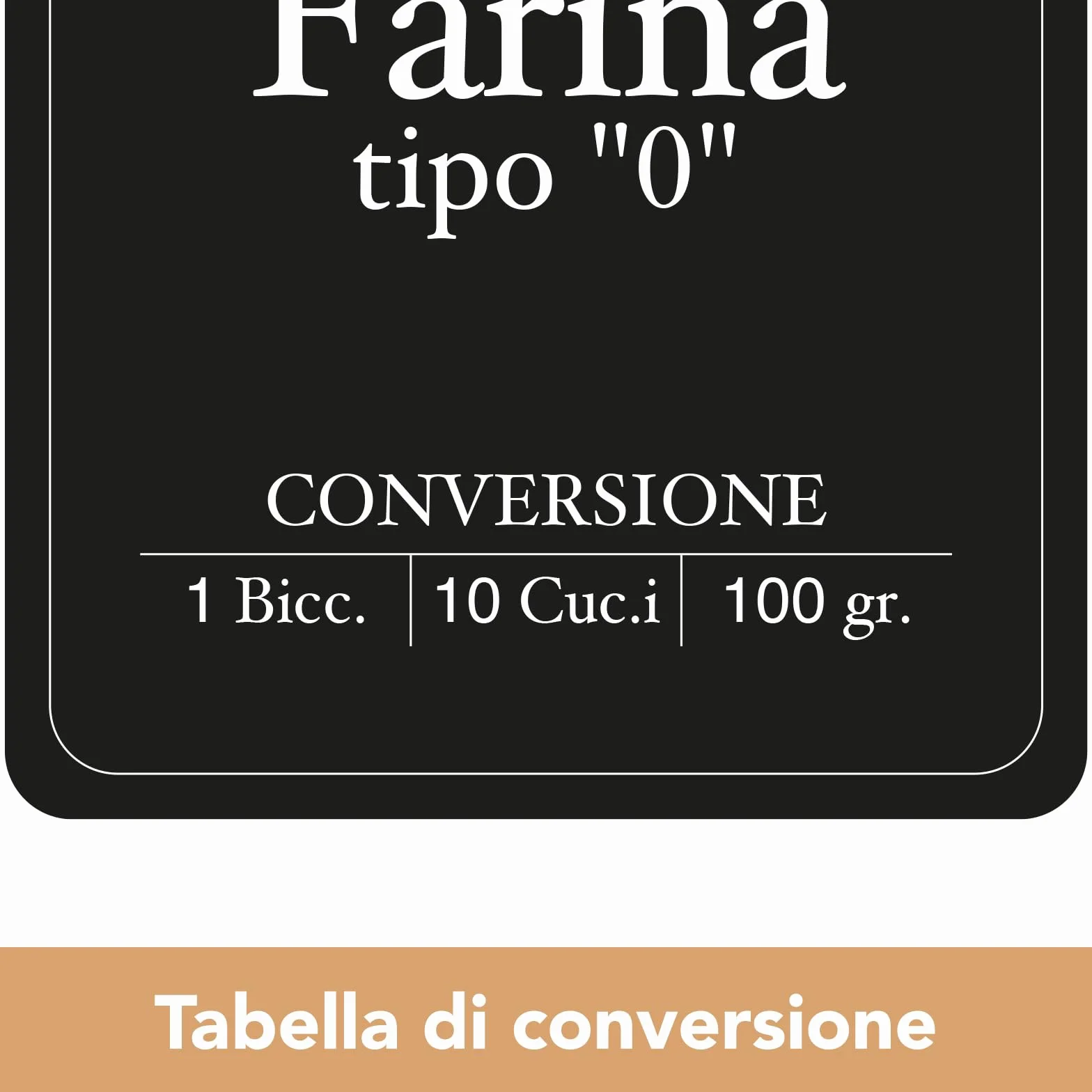 Etiquetas adhesivas impermeables lavables para tarros dulces salados negros italiano con tabla de conversión