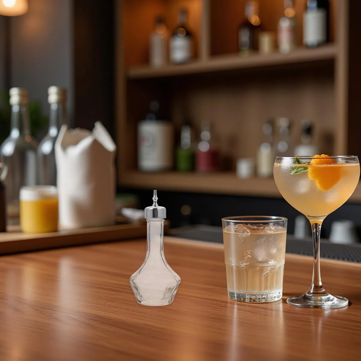 CALLARON Botellas de Vidrio para Mezcla de Bitter Dosificador, Set de 2 Botellas de 50 Ml, Recomendadas para Uso en Bares y Ambientes Domésticos