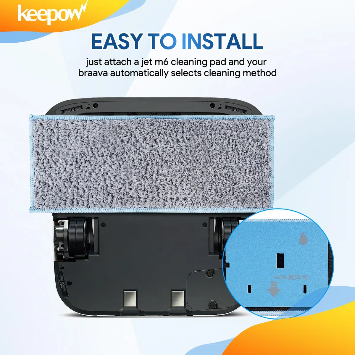 KEEPOW de 4 Paños Lavables para Fregar para iRobot Braava Jet M6134 Almohadillas de Mopa Húmedas, Braava Jet M6 Lavables y Reutilizables Almohadilla de Repuesto para Trapeador