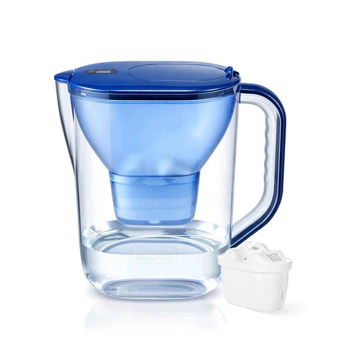 Wasserfilter, WeißWasserfilterkanne, enthält 1 Watus Kartuschen - Wasserfilterkanne (3,8 Liter), Trinkwasserfilterung zur reduziert von Kalk, Chlor, Blei und Kupfer im Leitungswasser