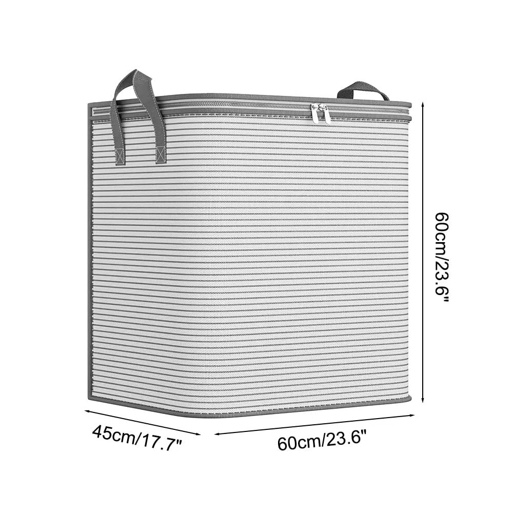 Bolsa de almacenamiento grande, 1 unidad, caja de almacenamiento de ropa plegable, gran capacidad, no tejida, organizador con mango reforzado, 60 x 45 x 60 cm/65 x 55 x 70 cm