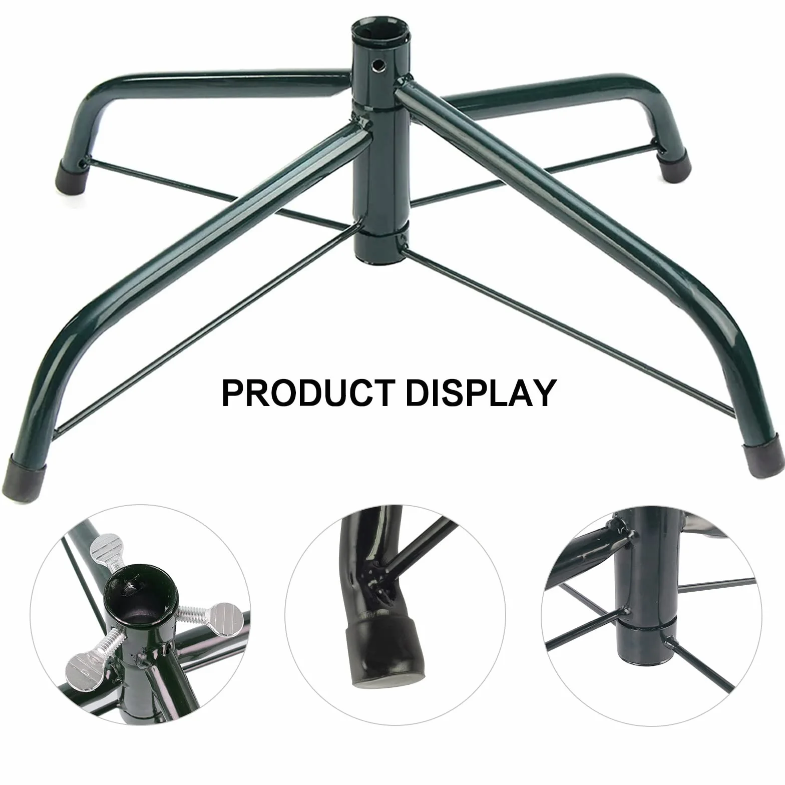 Hainue Soporte para árbol de Navidad, Estable 35 cm, Soporte de Metal con Patas de Goma, Tornillos Grandes, para decoración de Navidad, decoración para decoración de Navidad