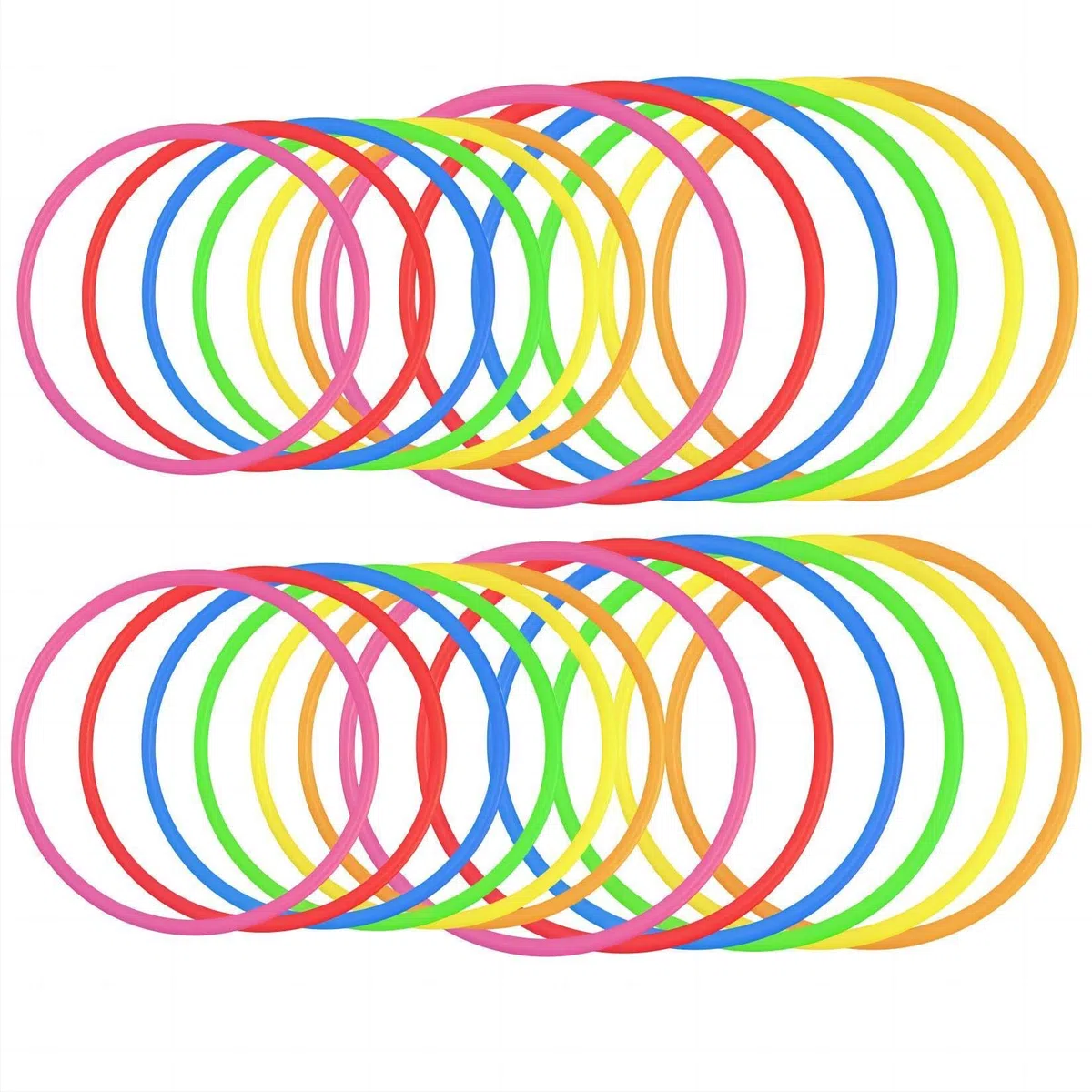 24 pz Anillo de plástico para Juego de Lanzamiento de Anillos, Juegos de práctica de Velocidad y Agilidad,Fiesta, Carnaval, Jardín,Jjuegos al Aire Libre,Juegos de Fiesta Favorito (4 tamaños,6 Colore)