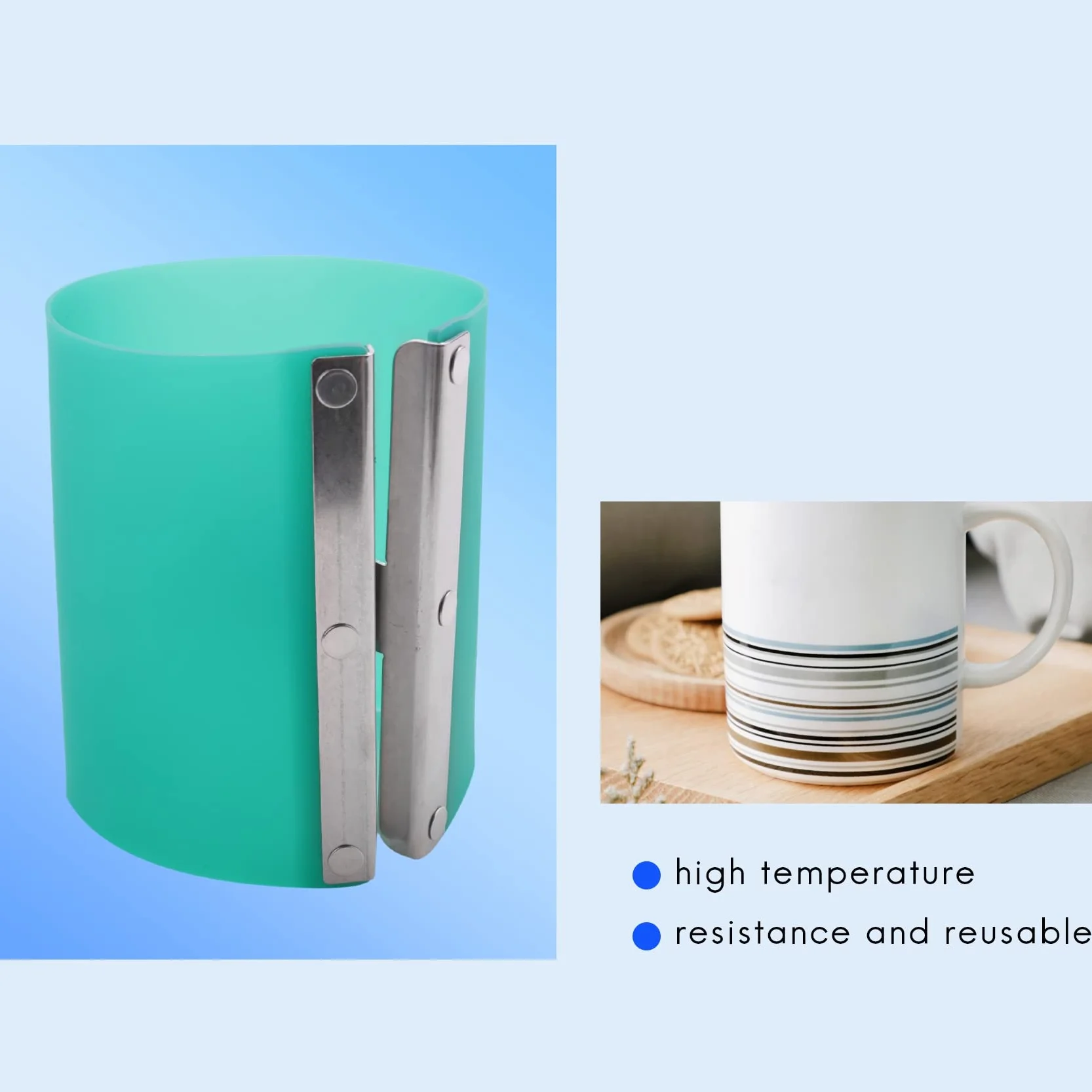 Juego de 4 vasos de silicona para sublimación de 11 oz, envolturas para sublimación en horno 3D de silicona para sublimación