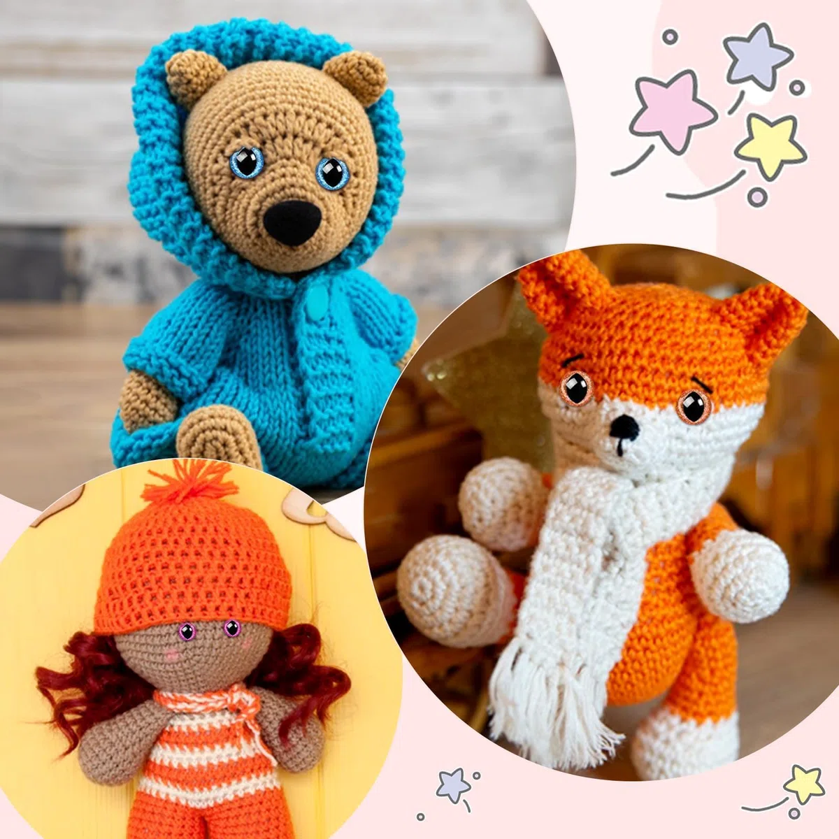 80 ojos de seguridad de plástico de 12 a 18 mm para amigurumi, ojos de gato para manualidades, ojos de seguridad para muñecas de ganchillo, ojos de dragón para animales de peluche con