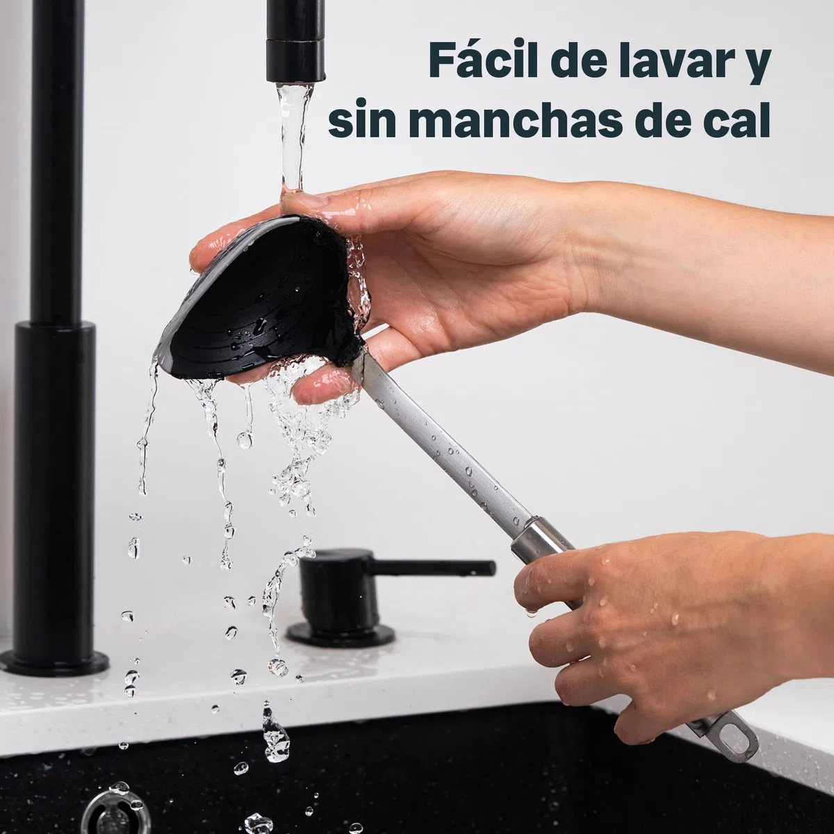SILBERTHAL Cazo para sopa - Silicona y acero inoxidable - Con escala de medidas