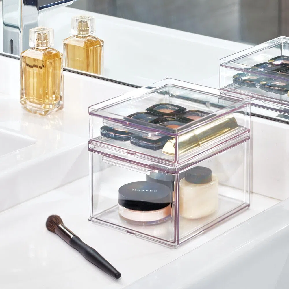 iDesign The Home Edit Series, Organizador profundo de plástico reciclado con cajón etraíble