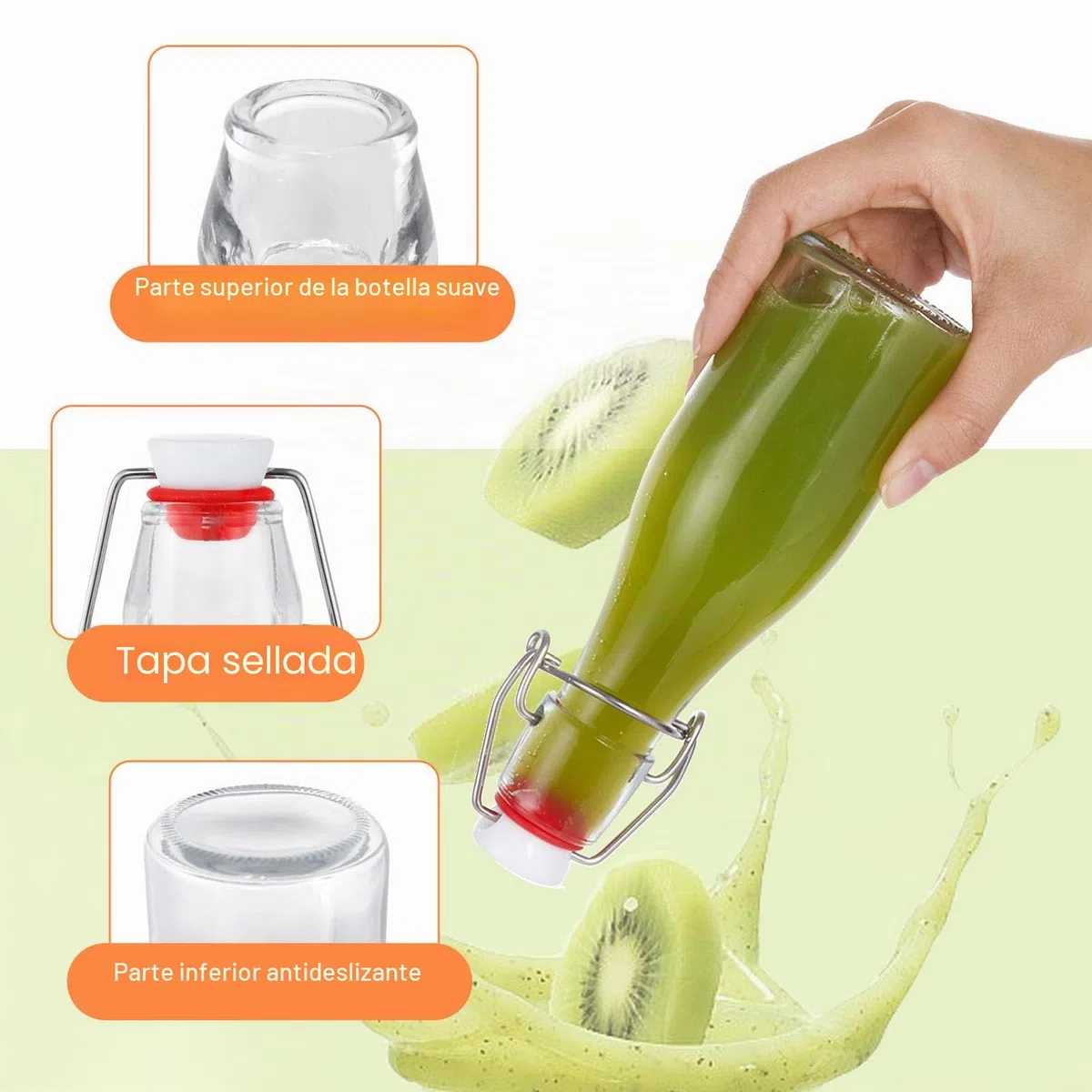 Zanfqvo 10 Botellas Cristal 150ml con Tapón Hermético, Botella Vidrio, Botella de Cristal Transparente Hermética para Bebidas, Cerveza, Aceite, Vinagre, Agua