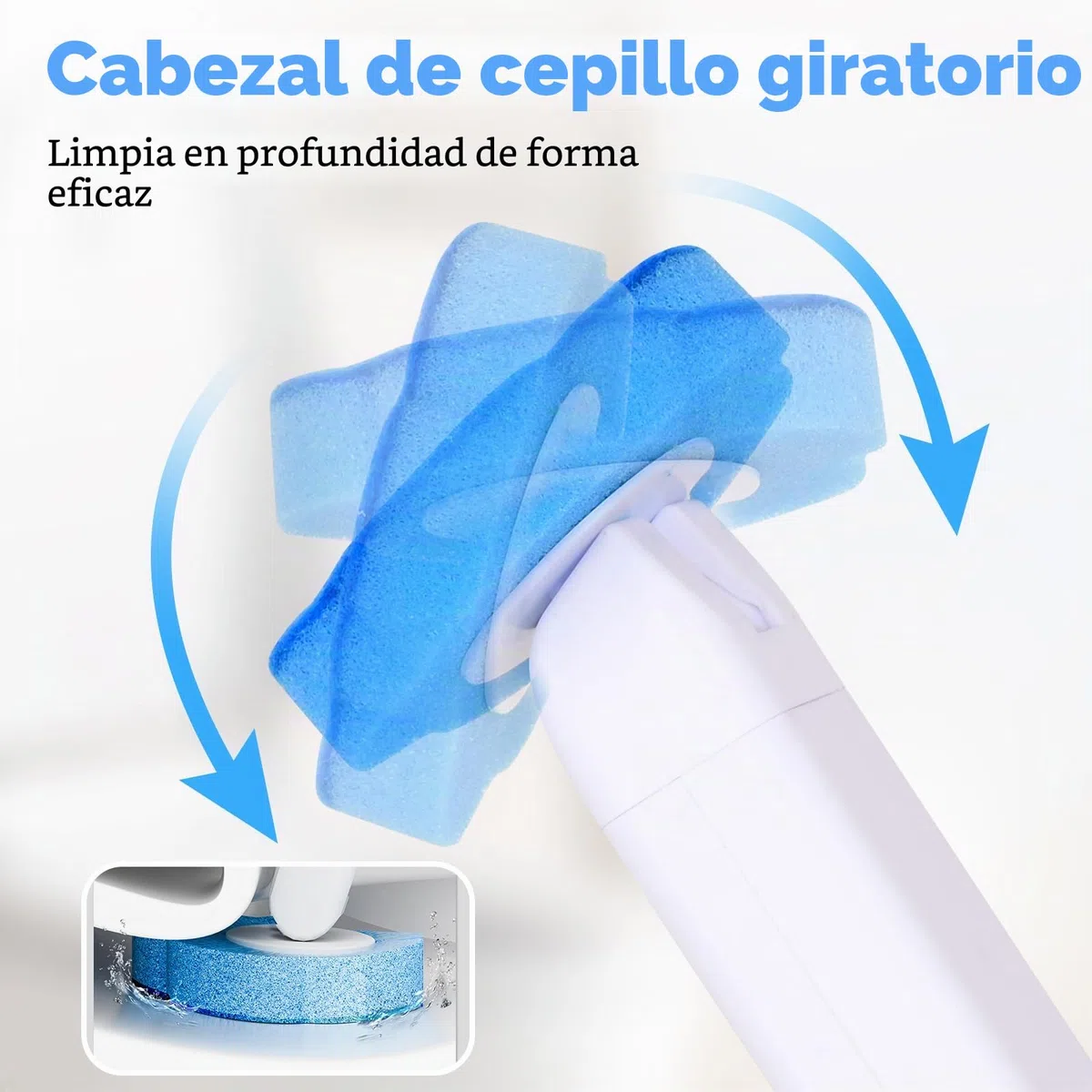Juego de 2 cepillos de inodoro con 48 piezas de repuesto para limpiador, cabezal flexible, set con soporte y mango para lavabo, inodoro y piscina