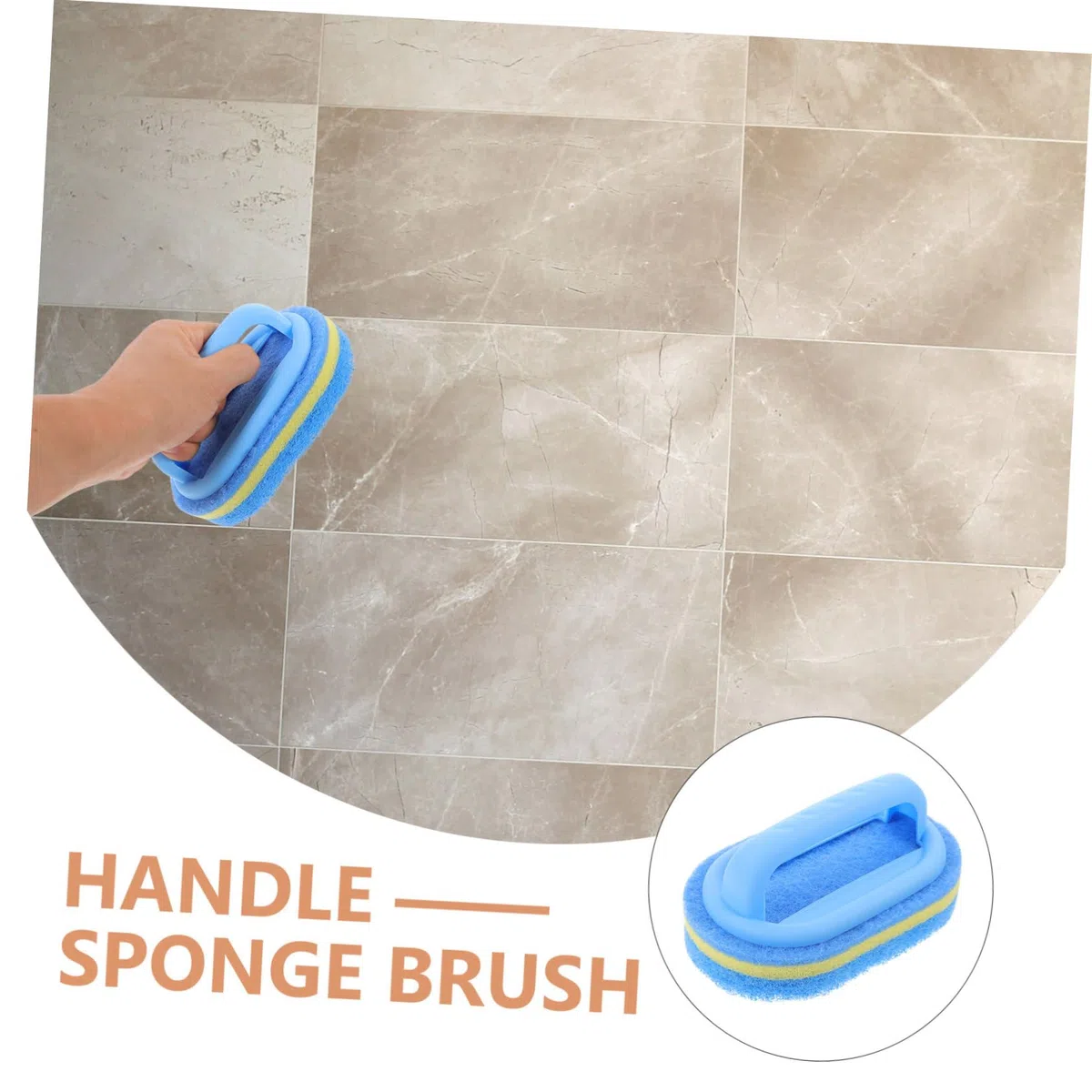 Esponja de Limpieza Mango 2 Piezas Azul para Baño y Cocina, Cepillo Práctico de Esponja, Eliminador de Manchas para Azulejos y Superficies, Uso Doméstico y Profesional
