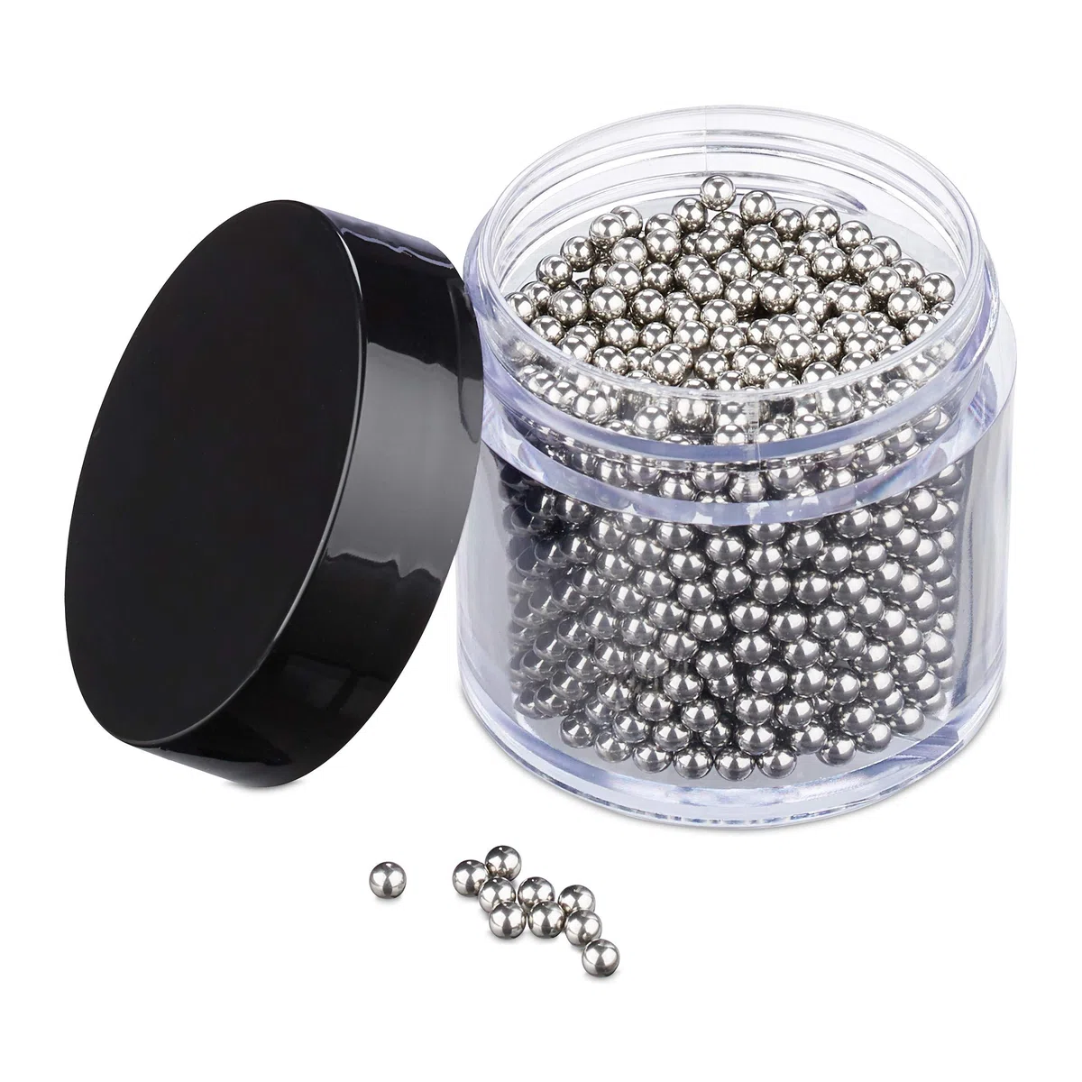 Relaxdays Kit de 1000 Bolas Limpiadoras, Perlas de Limpieza, Limpia Botellas, Decantadores, Acero Inoxidable, Plateado