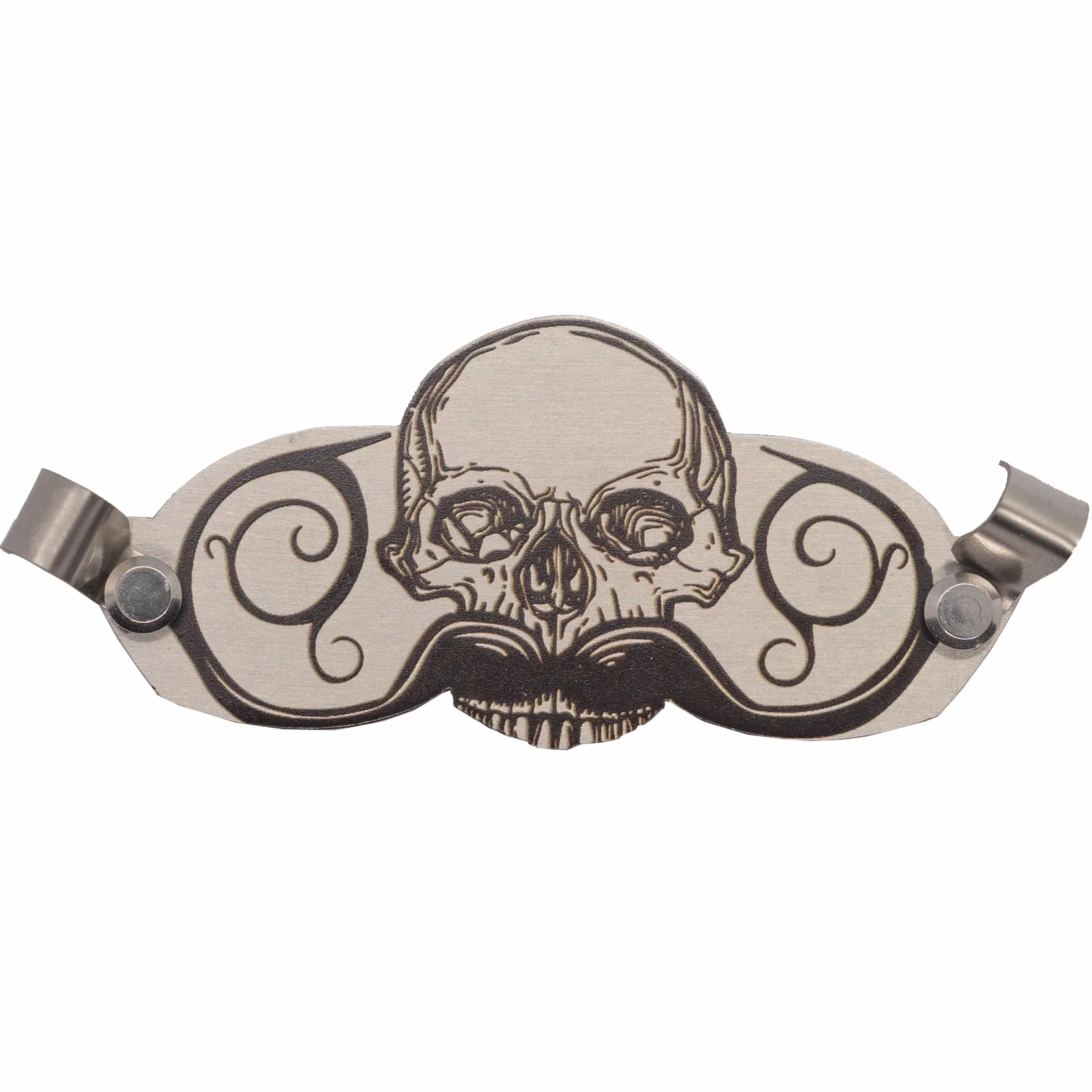 THE VINTAGE GROOMING CO. Protector de bigote Defender Negro de acero inoxidable para cafe, cerveza, te o bebidas calientes, incluye bolsa de viaje, modelo Defender, 1.25 x 3 x 0.05 pulgadas
