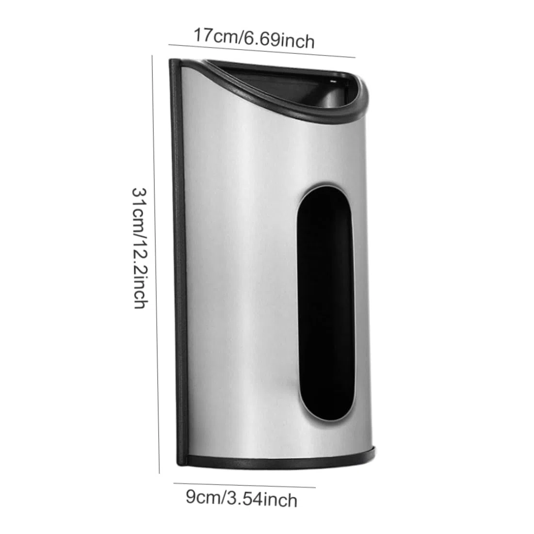 Dispensador de Bolsas de plástico, Soporte para Ahorro de Bolsas de comestibles montado en la Pared de Acero Inoxidable, 31x17x9cm, dispensador Portador