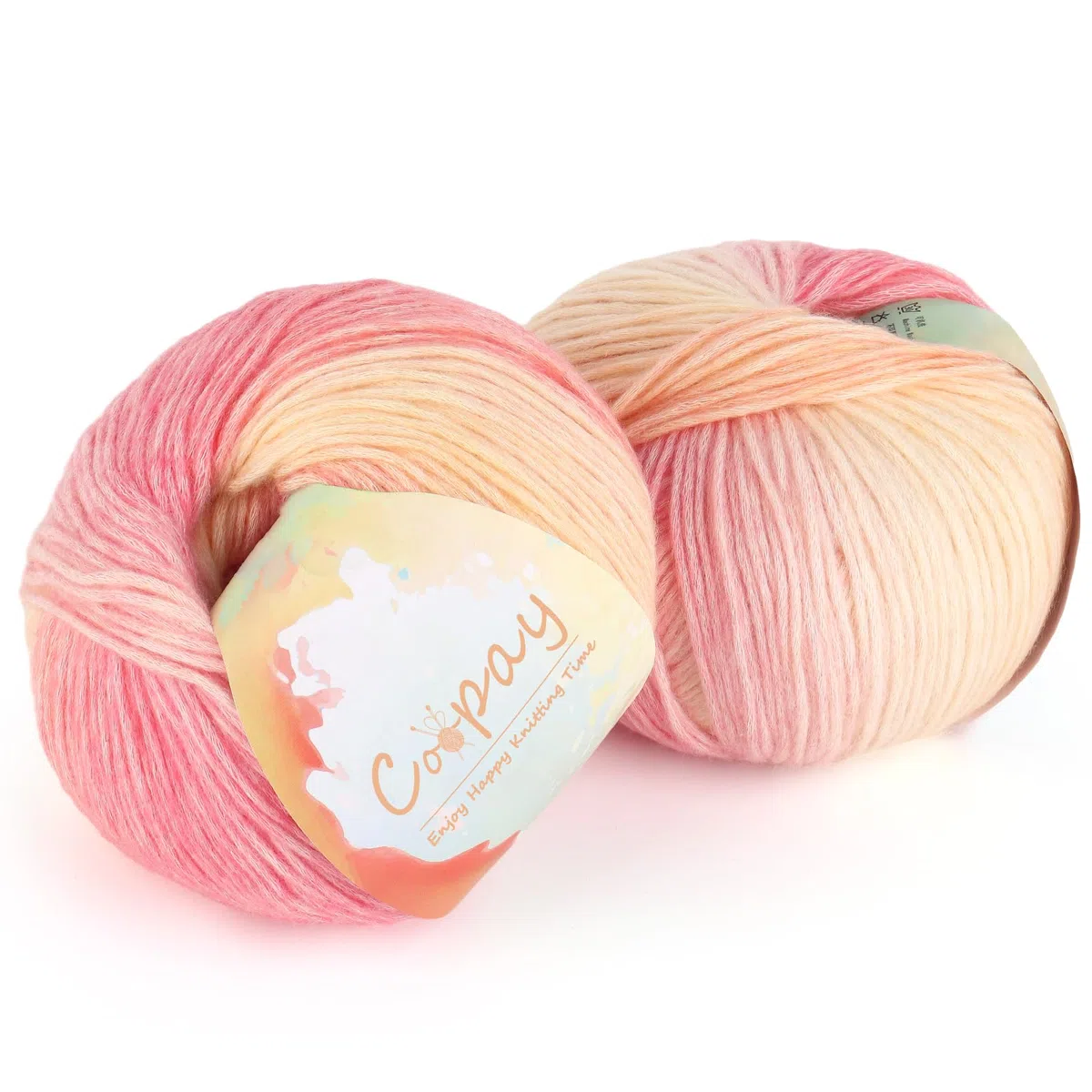 Coopay Ovillo de lana degradado, 200 g (2 x 100 g) para ganchillo, hilo de ganchillo degradado multicolor, bonito hilo de ganchillo muy suave, lana para tejer elegantes jerseys - 109 Temporada Flores