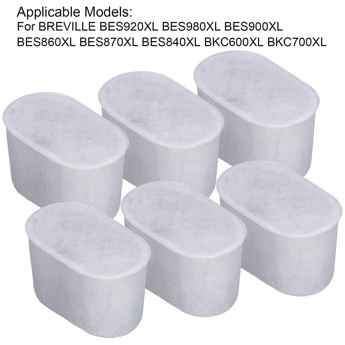 Filtro Agua Carbón Activado 6 Unidades Reemplazo Compatible Mejora Sabor Café Protege Máquina Fácil Instalación para Hogar Oficina