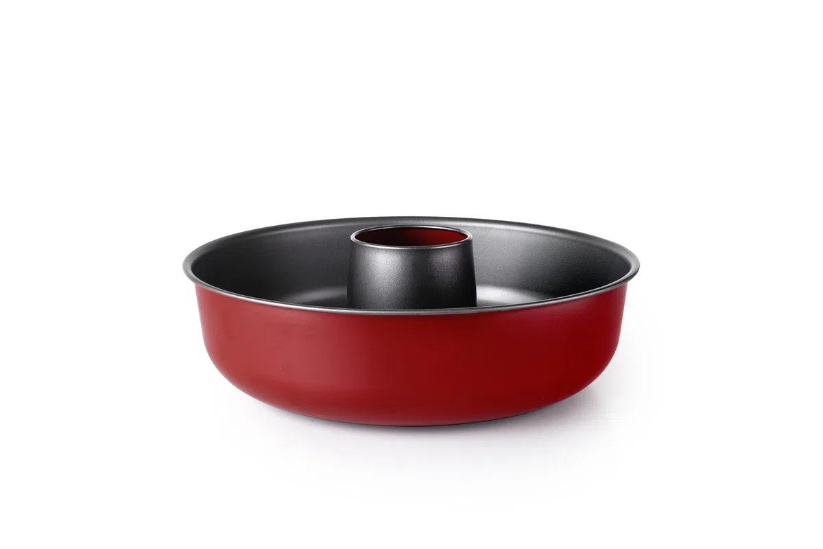 IBILI, Molde para bizcochos Savarín, Repostería, Horno. Chapa de acero Antiadherente, color rojo, colección Karamel.