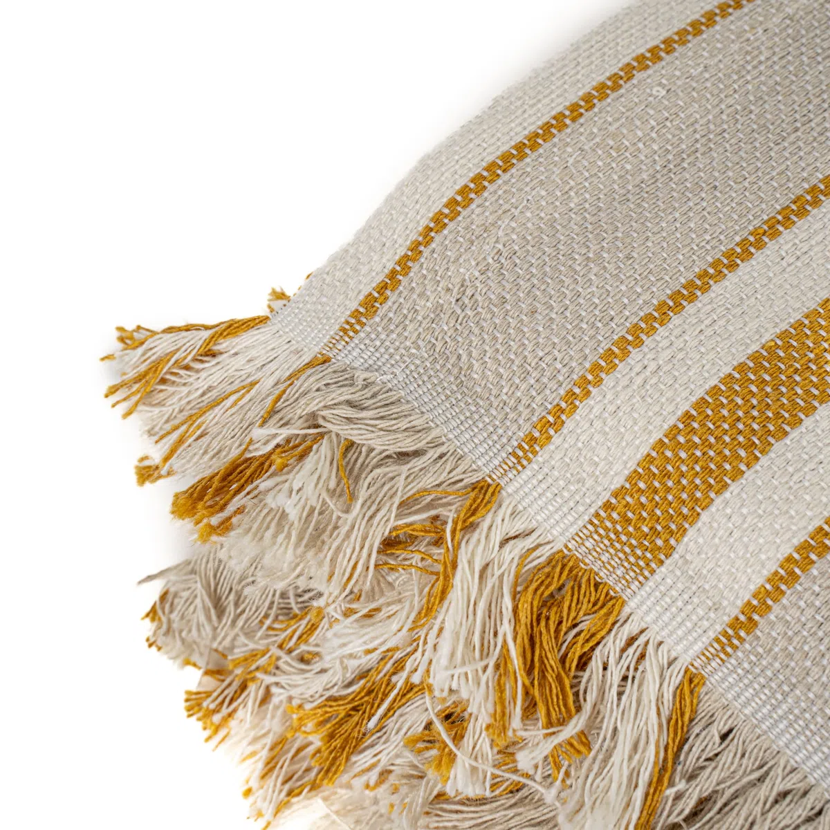 Plaid Multiusos Modelo Ritmo, para Sofa o Cama, Fabricado a Máquina (Amarillo Gold/Beige, 140x190)