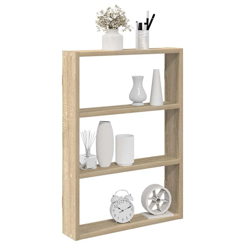 vidaXL Estantería de Pared Madera ingeniería Roble Sonoma 43x9x60 cm, estantería Flotante, estantería montada en la Pared, estantería de Pared
