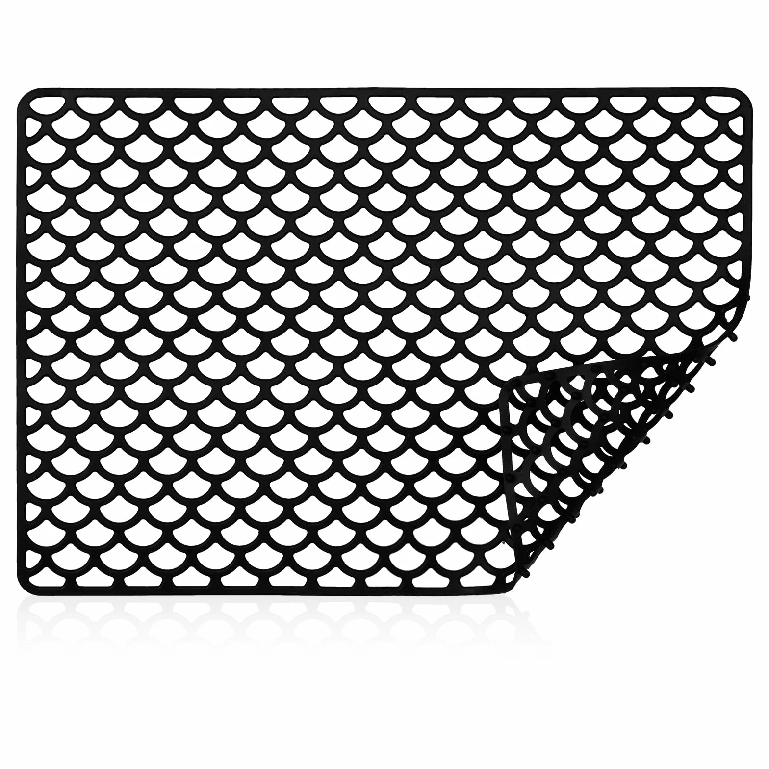 FOSFUKEER Alfombrilla de silicona para fregadero de cocina, alfombrilla de silicona para fregadero, alfombrilla protectora para fregadero, protección antideslizante resistente al calor para desagüe de