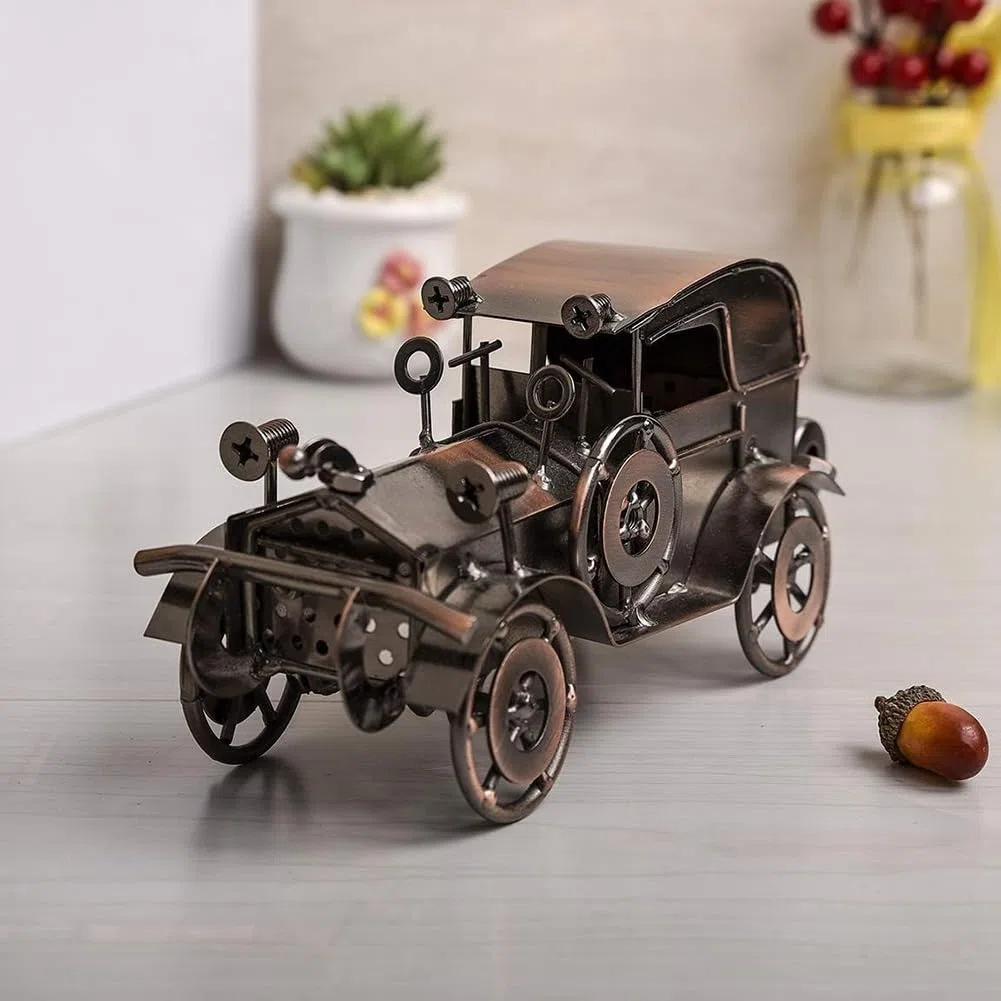 Modelo de Coche Antiguo de Metal, Colecciones Artesanales, VehíCulo Coleccionable para Bar O DecoracióN del Hogar, Gran Regalo