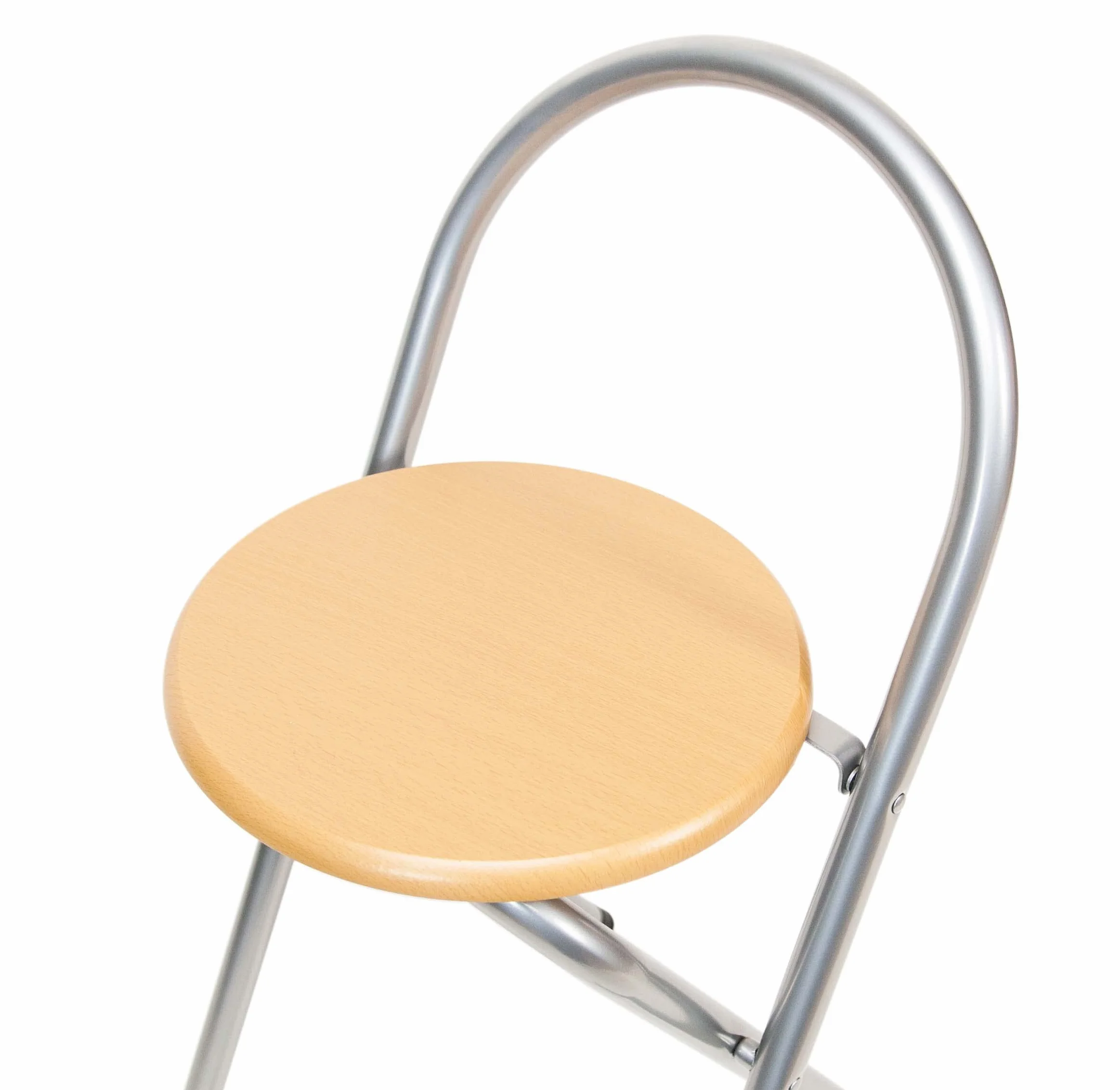 thesecrethome.es - Pack de 1, 2 o 4 Taburetes Plegables con Respaldo - Sillas Plegables de Metal y Madera - Ideales para Cocina, Terraza o Jardín - Alto. 80 cm x Largo 40 cm (1 Unidad)