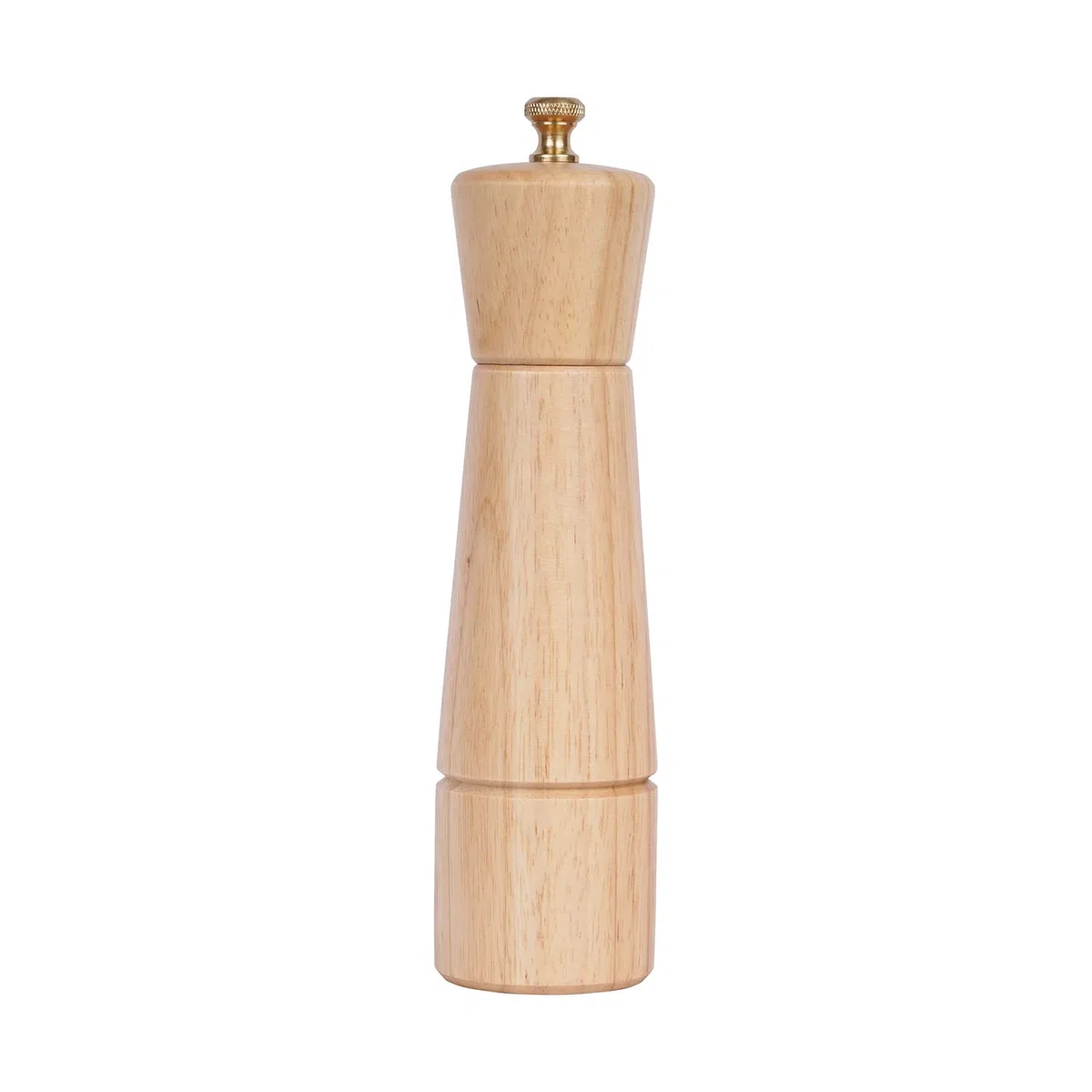 Molinillo de sal, molinillo de sal con núcleo de molienda de cerámica ajustable, madera de caucho, 22 cm de altura, diámetro inferior: 5,5 cm (la bandeja no está incluida)