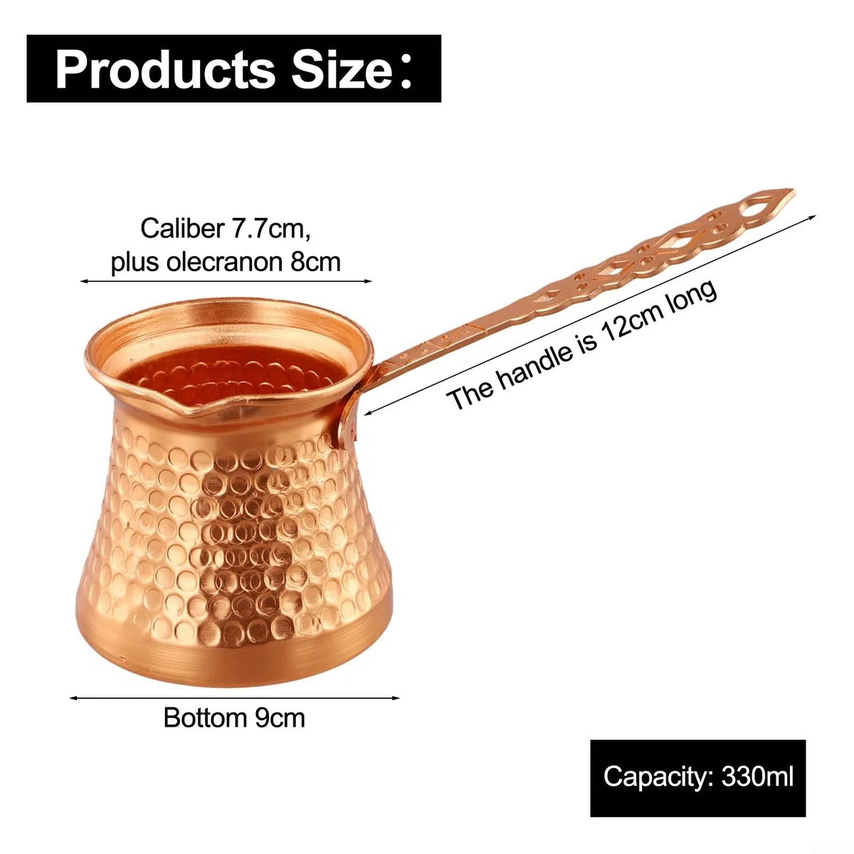 Cafetera turca de cobre, diseño innovador, cafetera turca de cobre, perfecta para servir una variedad de deliciosas bebidas