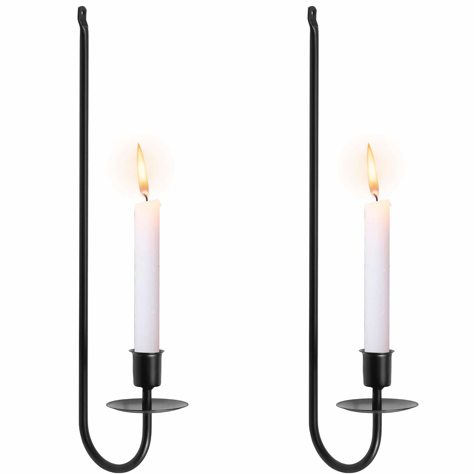 2 piezas candelabro de hierro mental pared vela colgante candelabro de pared en forma de L columna de pared candelabro 40 x 7 x 11 cm negro arte de pared candelabro para dormitorio comedor sala de