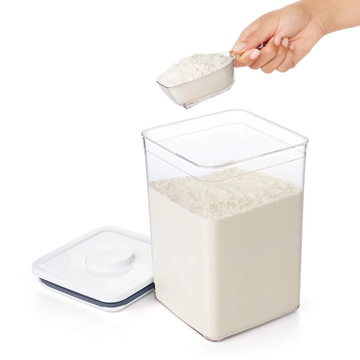 Oxo Good Grips INOXO.11235200ML Pop Pala de Media Taza - Accesorio Compatible con los Contenedores Pop de Oxo de 2.1 L y Más, Transparente