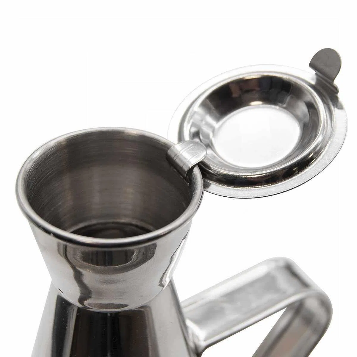 CHEFZOCO Aceitera acero inoxidable, Dispensador de Aceite, Botella para aceite de Cocina, Vinagrera de Acero Inoxidable, Recipiente para Aceite, Longitud 19 cm, Capacidad 500 ml