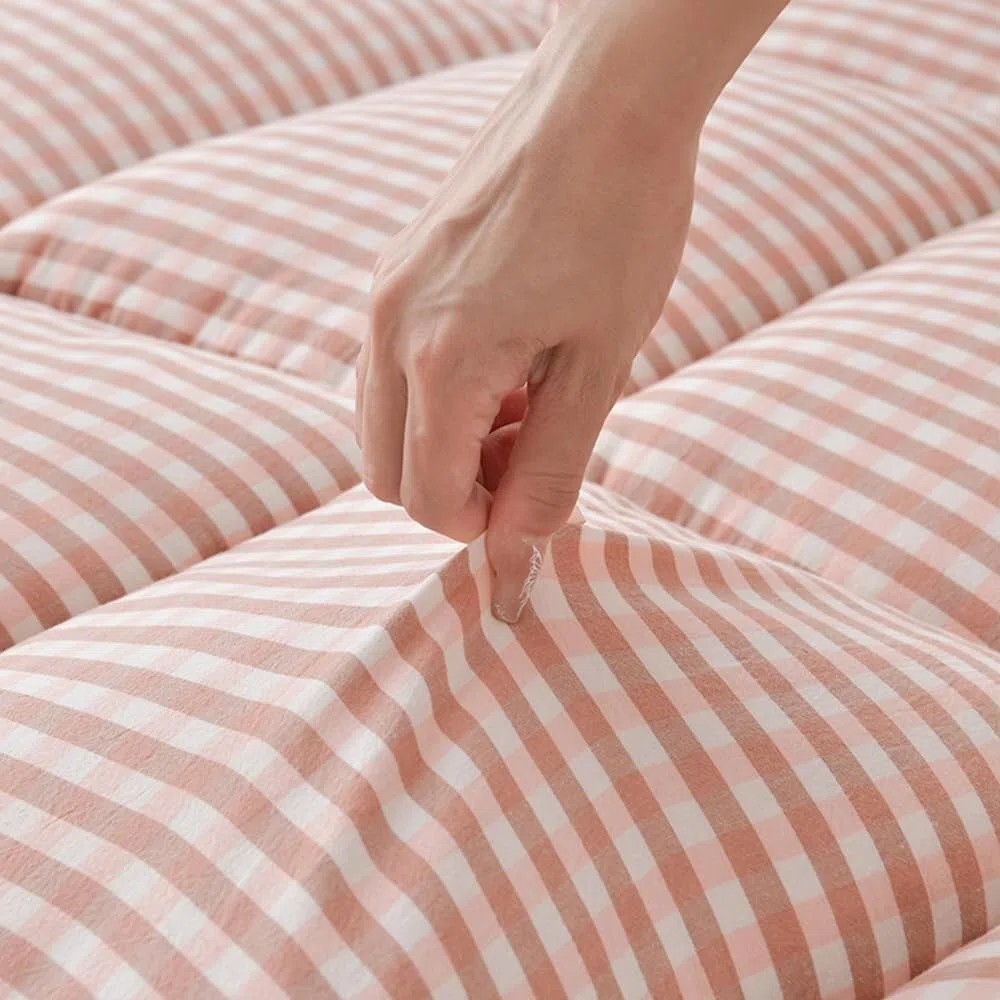 Futón plegable japonés grueso, cómodo, suave, portátil, cama de invitados, camping, transpirable, color rosa, 90 x 200 cm