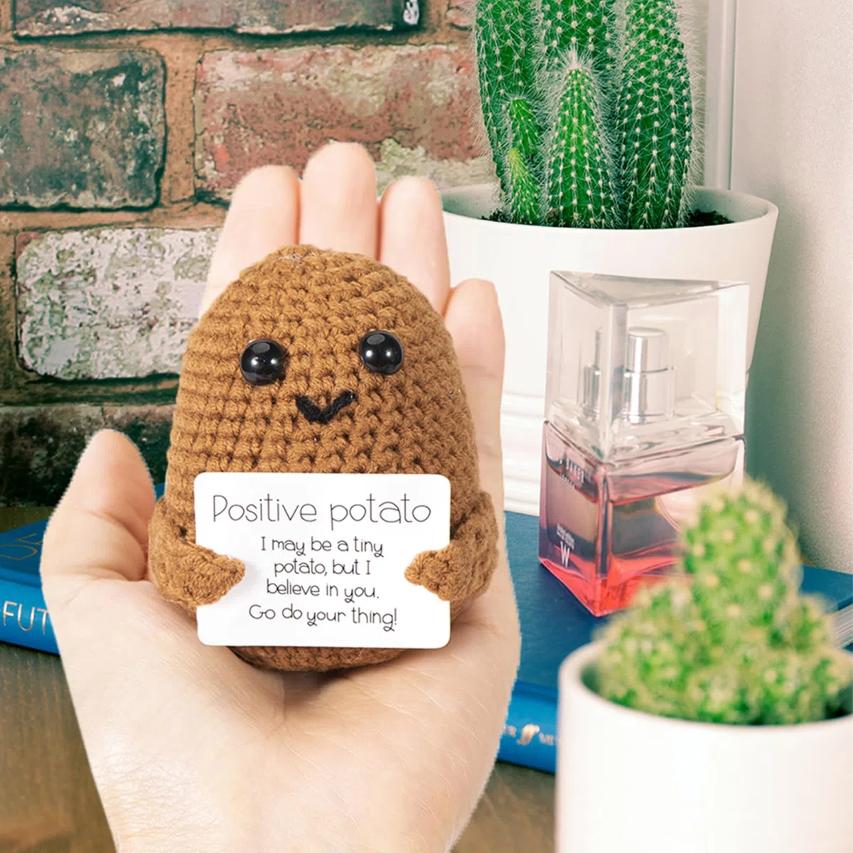 XBOCMY Pocket Hug Positive Patata, Muñeca Creativa De La Patata De Lana De Tejer, Regalo De Actualista, Regalos para Mujeres, Regalo De La Escuela