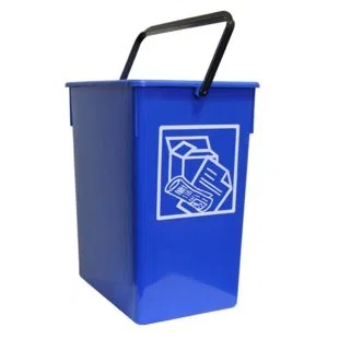 Cubos de Basura de Reciclaje Azul 15L con Asa | Cubo de Reciclaje 20 x 28 x 34 cm | Resistente, Amplio, Fácil de Limpiar | Para Cocina, Patio o Negocio