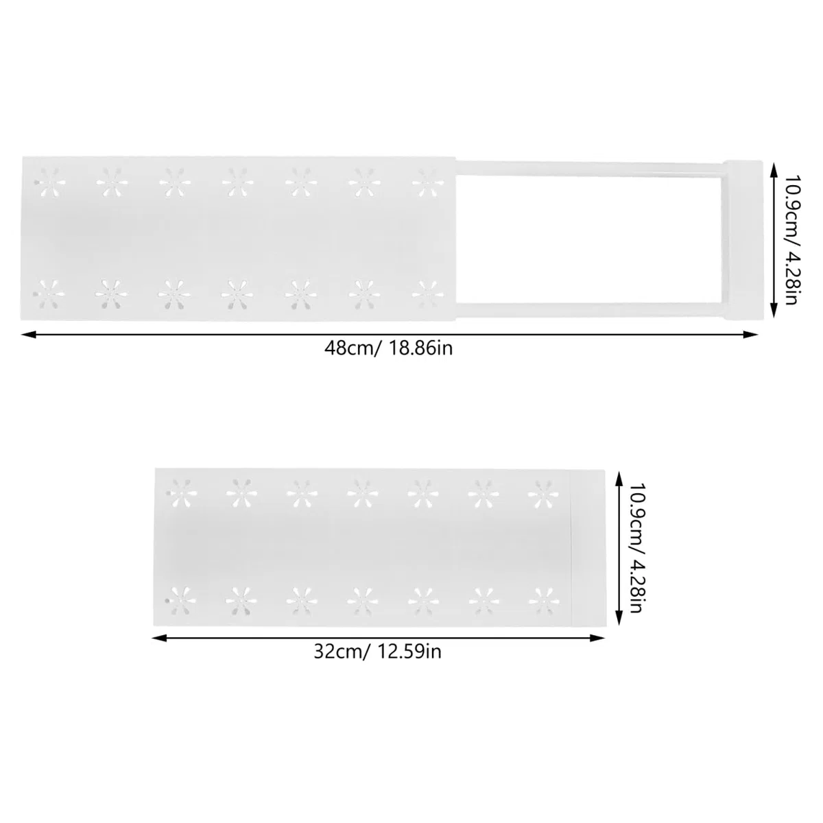 Estante Extensible Ajustable Tamaño 32-48 Cm Divisor Organizador Versátil Limpieza Fácil para Armario de Plástico Blanco Adecuado para Estantes y Baño