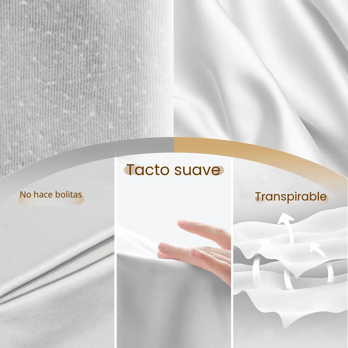HOMCA Funda de Almohada Satén 60x40cm, Fundas de Satén de Recambio para Almohadas de Espuma Viscoelástica, Protege Cabello y Piel,Similar a la Seda Liso y Suave, Gris