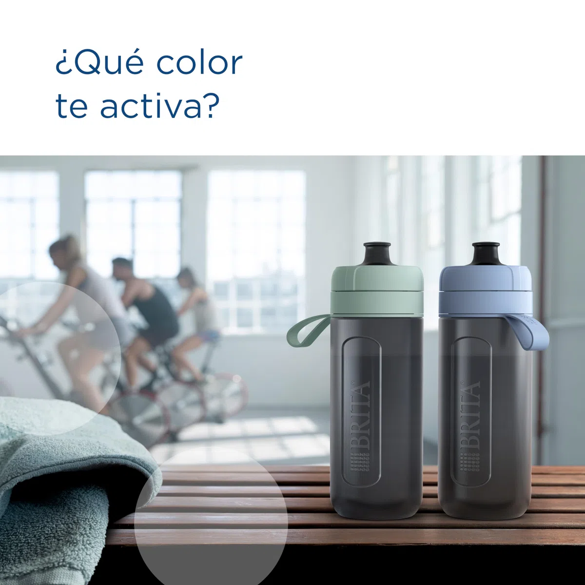 BRITA Botella deportiva Modelo ACTIVE Azul Oscuro (600ml) con 2 filtros MicroDisc, flexible sin BPA, filtra cloro, impurezas, hormonas, pesticidas y conserva minerales.