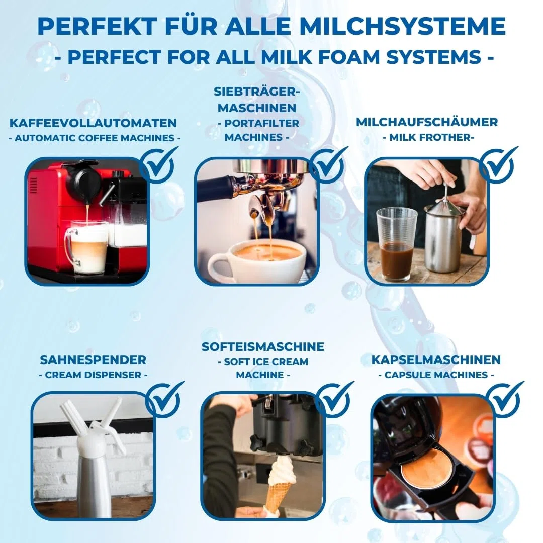 PandaCleaner limpiador del sistema de leche para máquinas de café totalmente automáticas - concentrado de 1000 ml para aparatos de todas las marcas - limpiador de espuma de leche para máquinas