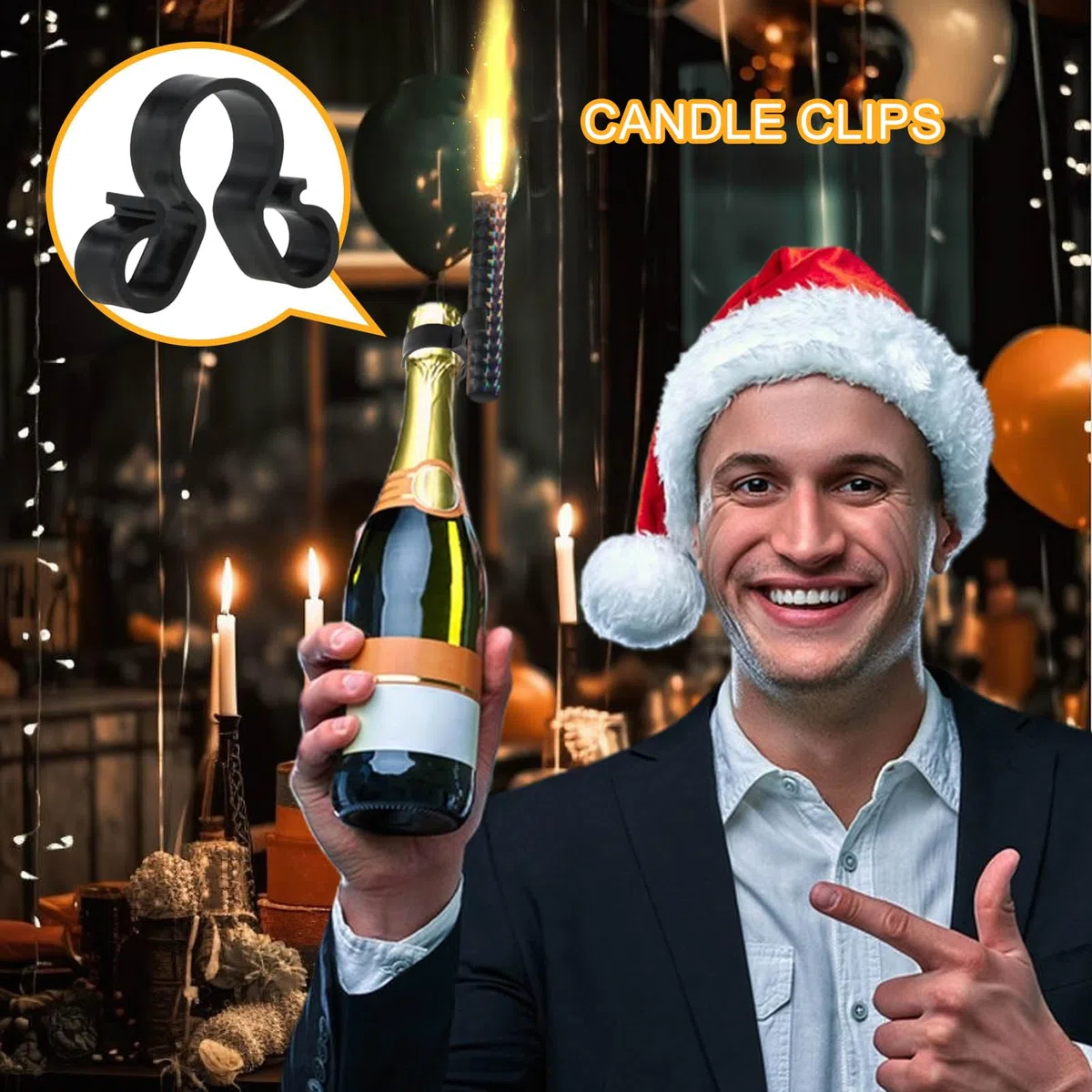 Bengala para botella de champán, multifuncional, clips de bengala para velas, bodas, cumpleaños, celebraciones, ceremonias, clubes, hogar, cocina