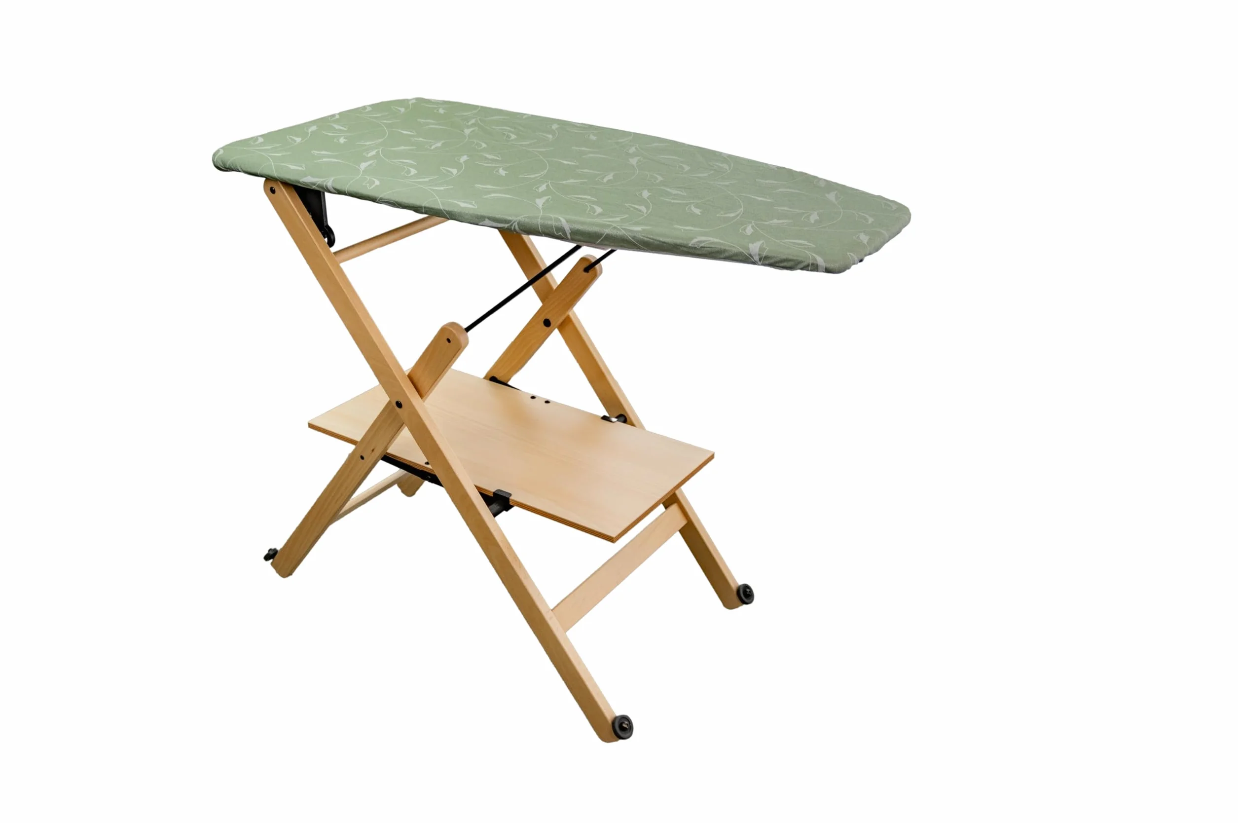 Funda para Tabla de Planchar, Compatible con Modelos Foppapedretti, Color Plata/Verde, Recambio Elástico, Tejido 100% Algodón, 115 x 63 cm, Made in Italy